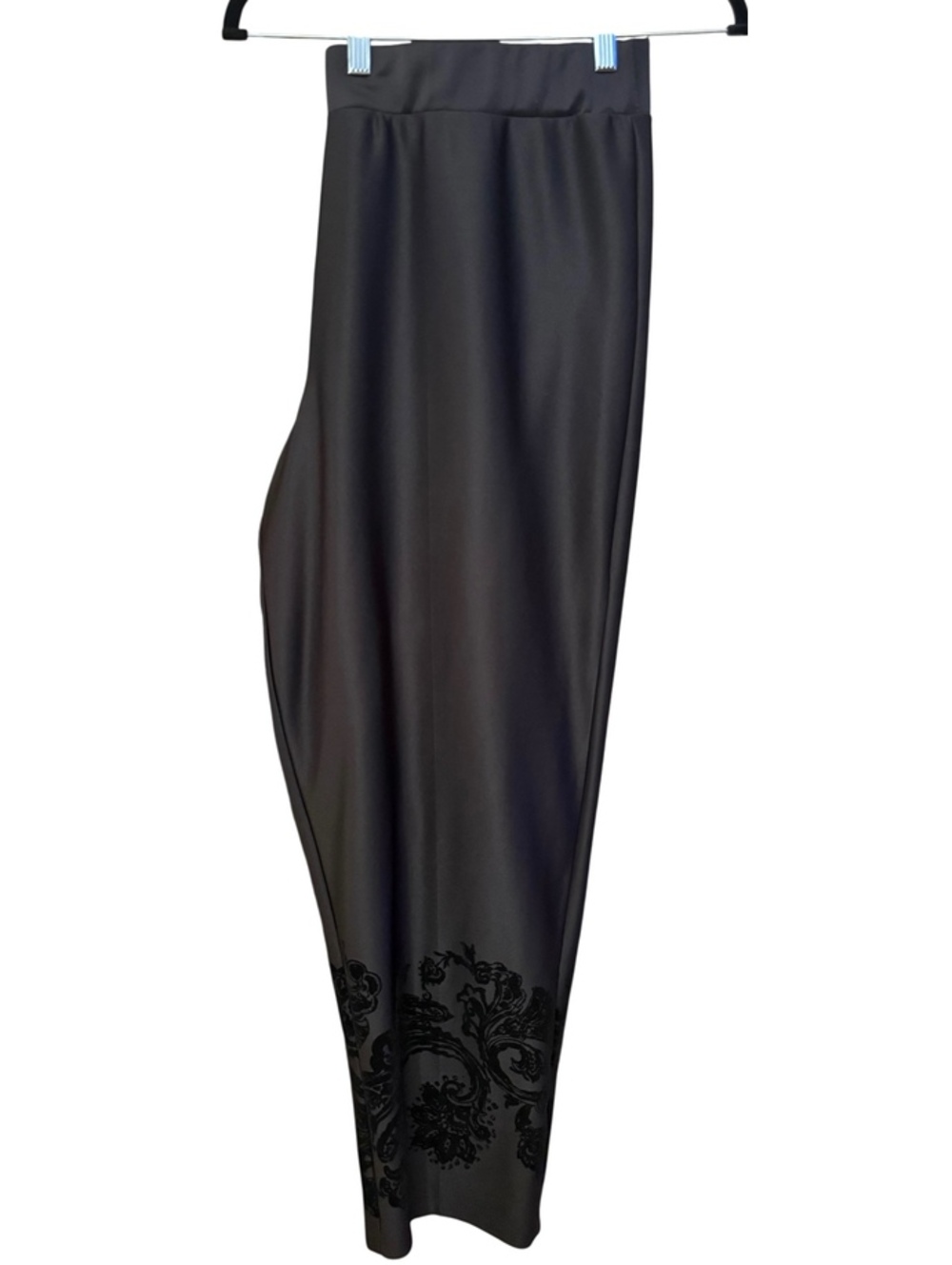 Black on Black Printed Heavy Knit Pants 2X
